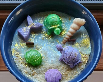 Sea Turtle Ocean Candle | Handmade Beach Candle | Marine Life Decor Candle | Ocean Lover Gift