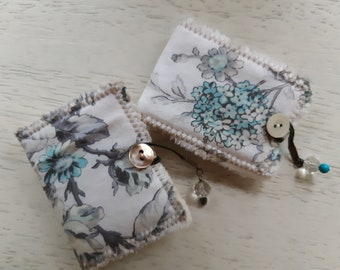 Handmade Tiny Shabby Cottage Chic Floral Needle Books for Slow Stitch, Embroidery, Sewing, Quilting and Cross Stitch Needles