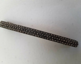 Long Cut Steel Vintage Antique Silver Metal French Hair Clip Barrette