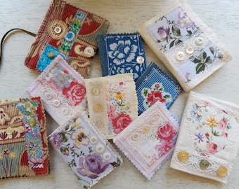 Handmade Muslin Vintage Needle Books for Slow Stitch, Embroidery, Sewing, Quilting, Sashiko, Boro Stitch Needles