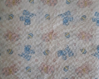 Vintage Novelty Juvenile Baby Seersucker Fabric, Kittens and Puppies