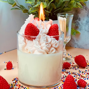 Strawberry Delight Candle - Hand-Poured 8.5 oz Studio Tumbler Jar - Delicious Strawberry Scent - Eco-Friendly USA Made