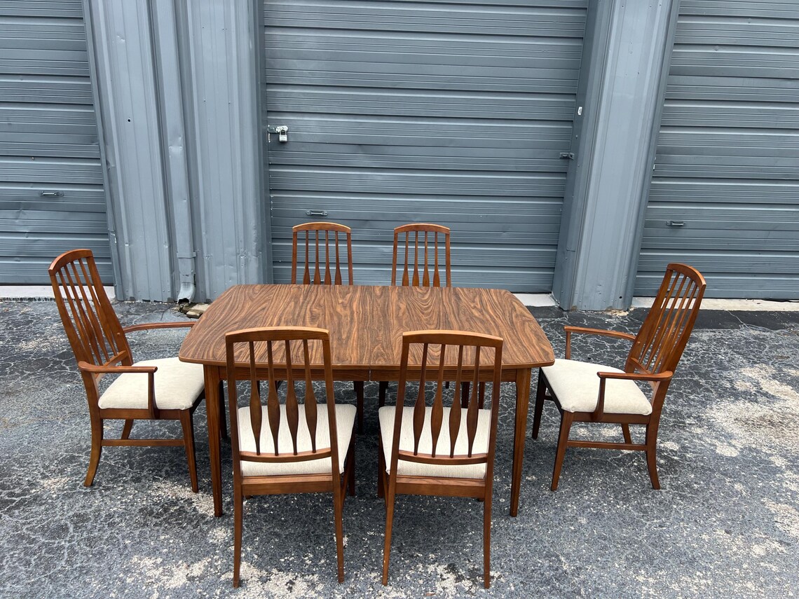 Mid Century Modern, MCM Dining Table Set, MCM Dining Chairs, MCM Dining