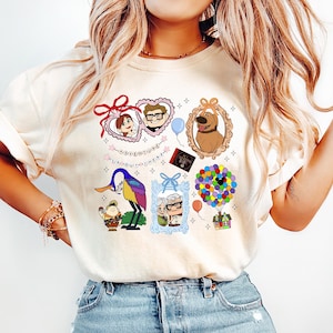 Retro Coquette Bow Disney Pixar Up Shirt, Carl and Ellie Shirt, Adventure is Out There, Disney Family Trip Shirts, WDW Disneyland Matching