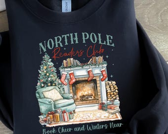 North Pole Shirt, North Pole Christmas Shirt, North Pole Readers Club Christmas Shirt, Bookish Christmas Gift, Book Club Shirt, Teacher Gift