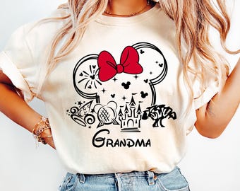 Custom Disney Grandma Shirt, Mickey Minnie Couple Tee, Family Disney Trip Shirt, Disney Grandpa, Custom Grandparents Est Shirt, Grammy Shirt