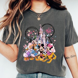 Disney Watercolor Castle T-Shirt, Mickey & Friends Shirt, Disney Castle Trip Shirt, Disney Couples Family Vacation Shirt