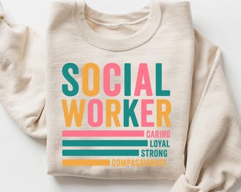 School Social Worker Sweatshirt, Retro Social Work Shirt, Social Worker Tee, Gift for Social Worker, Groovy Social Worker Shirt