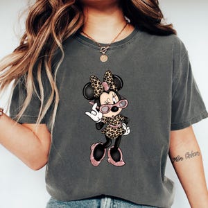 Leopard Print Minnie Mouse Shirt, Cute Disney Mom Shirt, Leopard Minnie Ear Shirt, Leopard Women Shirt, Disney Family Vacation Shirts