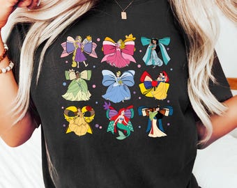 Disney Princess Cute Ribbons And Bows T-Shirt, Disney Princess Coquette Bow Shirt, Disney Princess Shirt, Princess Bow Shirt, Disneyland Tee