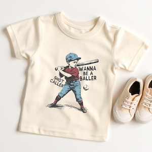 Wanna Be A Baller Shot Caller Shirt, Retro baseball shirt, Baseball boy Shirt, Gift for Baseball Lover, Game Day Shirt, Sport Lover Gift