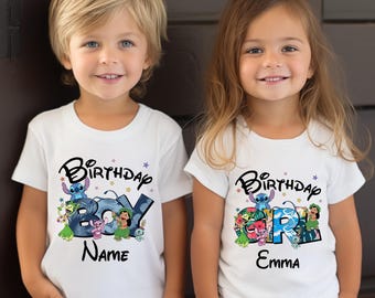 Custom Disneyworld Stitch Kids Birthday Shirts, Birthday Girl Shirt, Birthday Boy Shirt, Stitch Birthday Girl Shirts, Stitch Custom Birthday