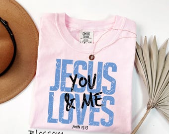 Comfort Colors® I Love Jesus T-shirt, Vintage Christian Tee for Men Women, Retro Faith Graphic Tee, Easter Spiritual Top, Religious Gift