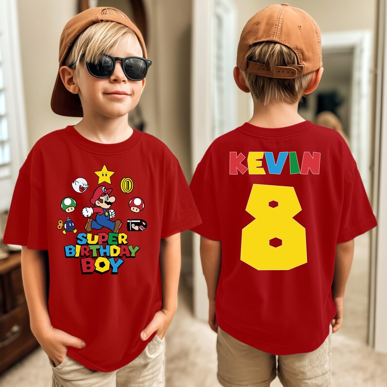 Custom Name Mario Galaxy Birthday Shirt, Nintendo World Family Holiday Tee, Universal Orlando Birthday Gift, Mario Bros Party Kids Gift bild 6