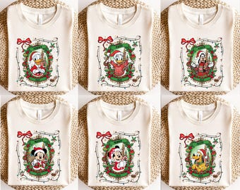 Custom Mickey and Friends Christmas Shirt, Disney Christmas Group Matching Shirts, Disney Xmas Party Shirt, Disney All Characters Shirt