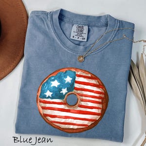 Comfort Colors® America 250th Anniversary Shirt, USA Donut Fourth of July, Funny 4th of July Tee, Patriotic USA Fireworks Independence Day