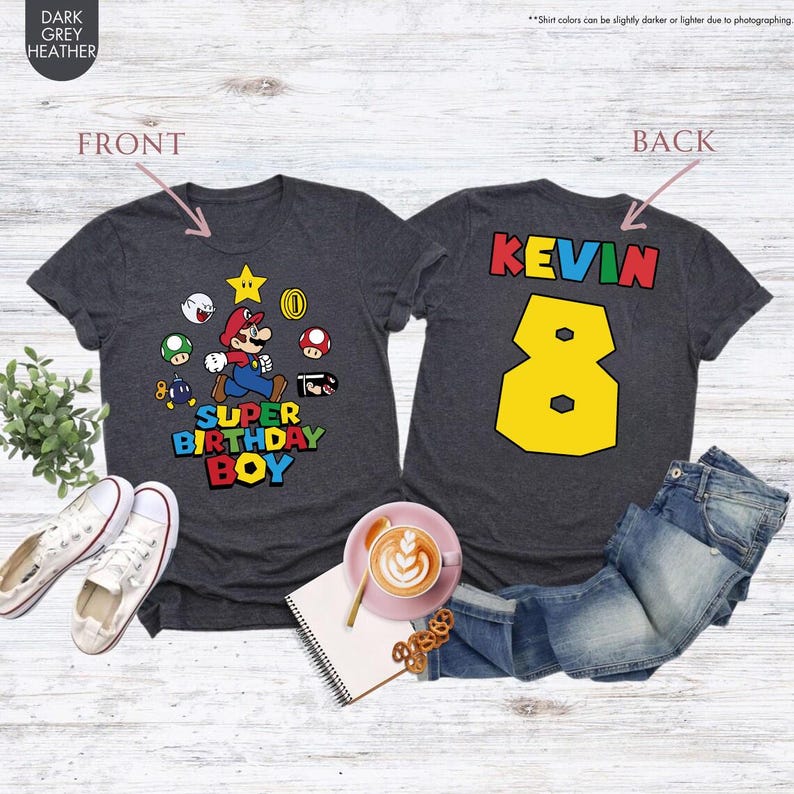 Custom Name Mario Galaxy Birthday Shirt, Nintendo World Family Holiday Tee, Universal Orlando Birthday Gift, Mario Bros Party Kids Gift bild 4
