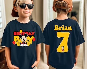 Custom Mickey Birthday Shirt, Minnie Custom Birthday Shirt, Mickey Birthday Boy Shirt, Minnie Birthday Girl Shirt, Custom Kids Birthday Tees