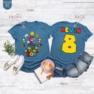 Custom Name Mario Galaxy Birthday Shirt, Nintendo World Family Holiday Tee, Universal Orlando Birthday Gift, Mario Bros Party Kids Gift bild 3