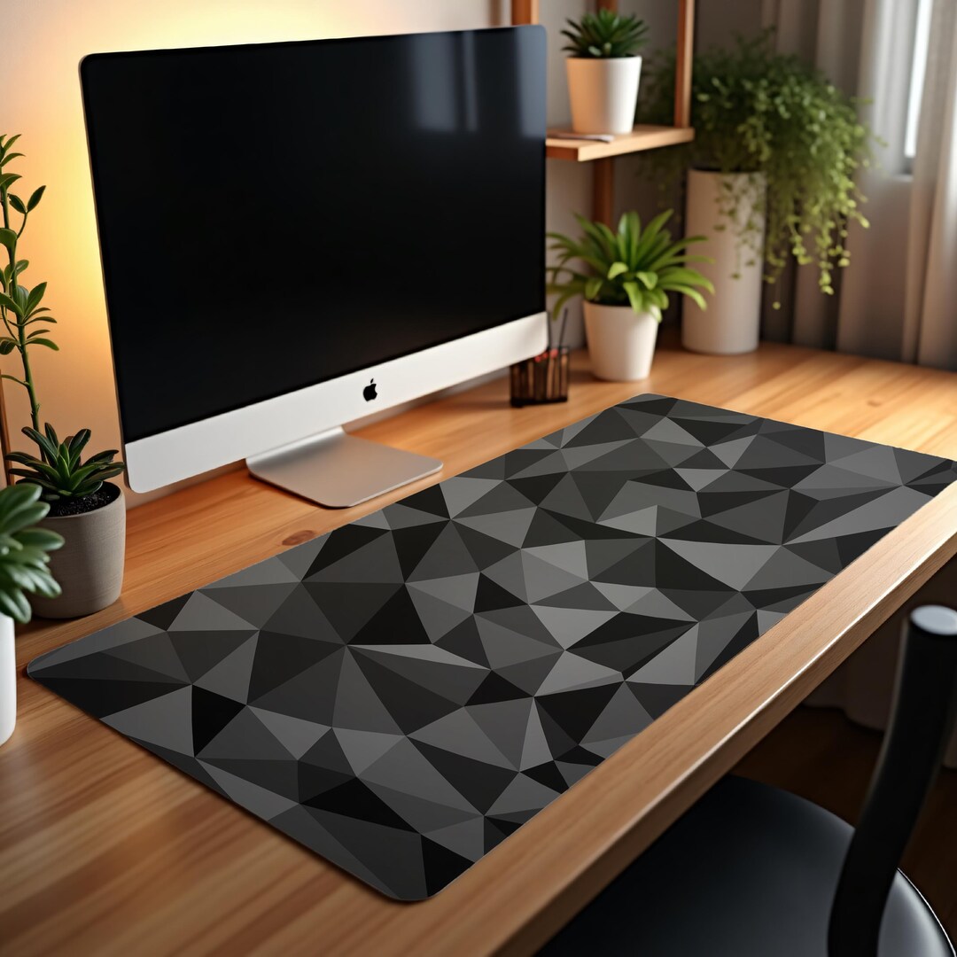 Abstract Geometric Desk Mat and Mouse Pad – Large Office & Gaming ...