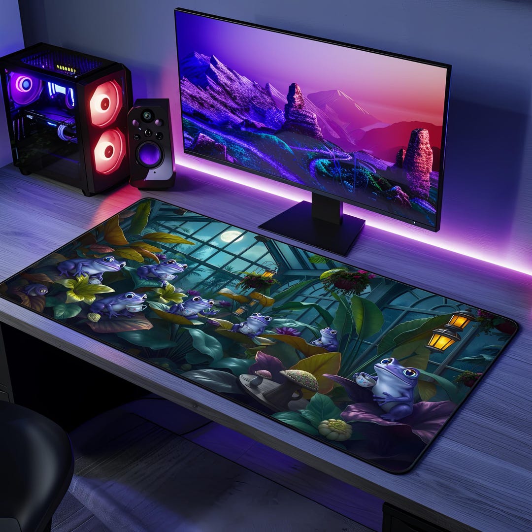 Large XXL Anime Kawaii Frog Art Desk Mat & Mouse Pad | Mousepad, Gaming ...