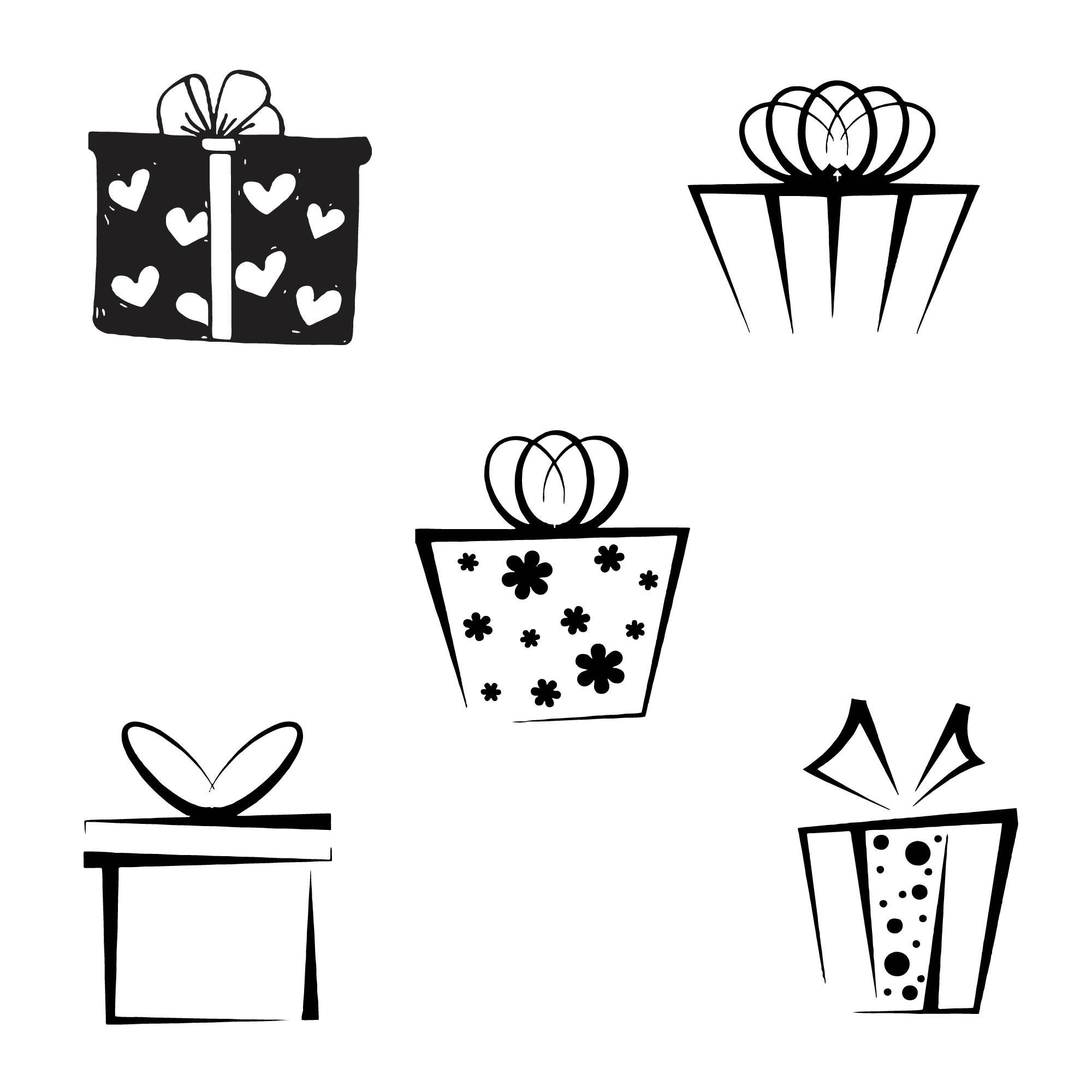 Simple Present Svg Gift Svg Bundle Clipart Cricut Present Silhouette Birthday Gift Vector ...