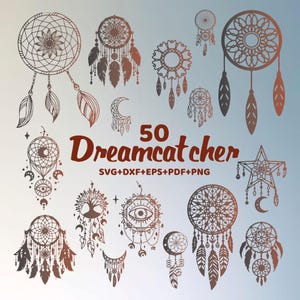 Dreamcatcher Svg Bundle, Dreamcatcher Clipart For Cricut, Boho Svg, Dreamcatcher Silhouette, Dreamcatcher Cut Files, Dreamcatcher Decal.