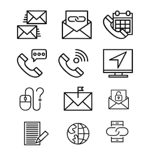 Visitenkarten Icons Bundle, Visitenkarten Icons Clipart, Logo svg, Icon Aufkleber, Icons Silhouette, Instant Download, Icons svg.