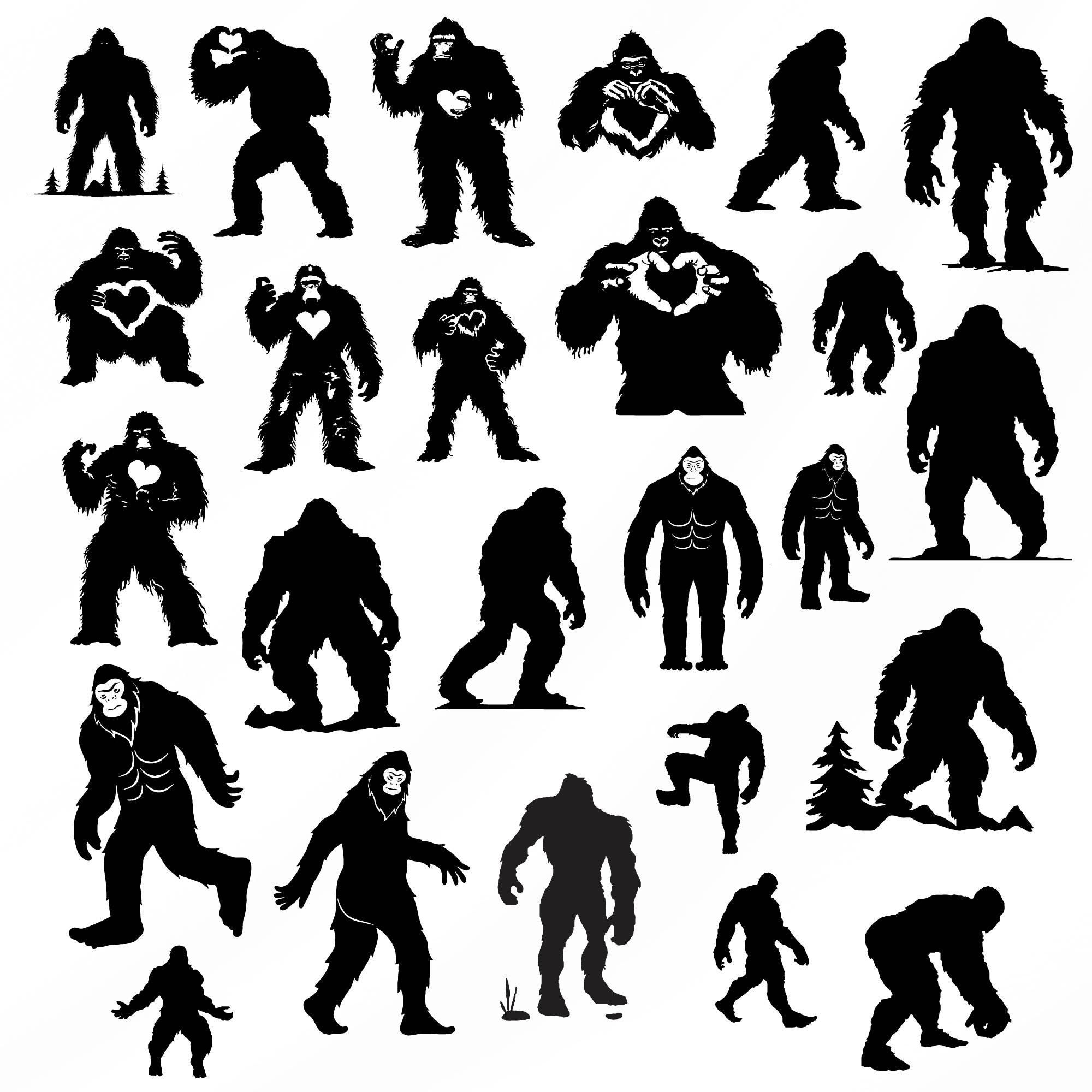 Big Foot Svg Bundle, Bigfoot Clipart for Cricut, Sasquatch Silhouette ...