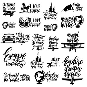 Travel svg Bundle, Funny travel Clipart, Traveling Vector, Vacation Decal, Adventure Cut Files, Travel Silhouette, , Cut Files For Cricut