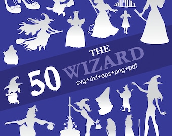 Wizard Svg Bundle, Magic Wizard Clipart For Cricut, Wizard Silhoette, Wizard Cut Files, Wizard Vector, Wizard Decal.