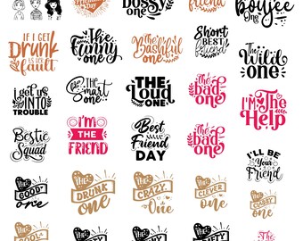Friends Svg Bundle, Friends Clipart For Cricut, Best Friends Silhouette, Friends Vector, T-Shirt Designs, Friends Cut Files.