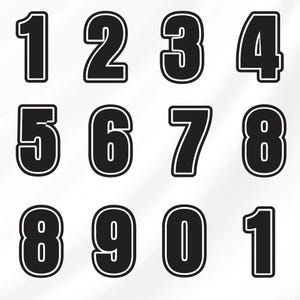 Jersey Number svg Bundle, Sport Numbers Clipart, Numbers Vector, Jersey numbers Decal, Numbers Cut Files, Numbers Silhouette.