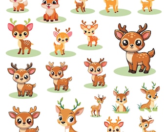 Bambi Bundle Svg Bundle Clipart Cricut Animal Bundle Silhouette Vector Tshirt Designs Deer Decal Cut Files.