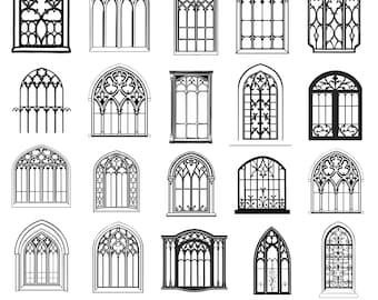 High Quality Gothic Window SVG Bundle, Church Window svg, Gothic Window png, Gothic Window vector, Gothic Window clipart, Gothic Window dxf