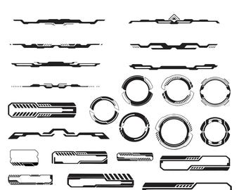 Cyber Futuristic Technology Svg Bundle, Tech Cyber Clipart For Cricut, Cyber Silhouette, Cyber Vector, Cyber Decal , Cyber Cut Files.