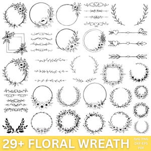 Wreath Svg Bundle ,Floral Wreath Bundle,Wedding Wreath svg,heart Laurel wreath svg ,Circle Wreath svg ,Flower svg,svg files, floral svg