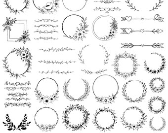Wreath Svg Bundle ,Floral Wreath Bundle,Wedding Wreath svg,heart Laurel wreath svg ,Circle Wreath svg ,Flower svg,svg files, floral svg