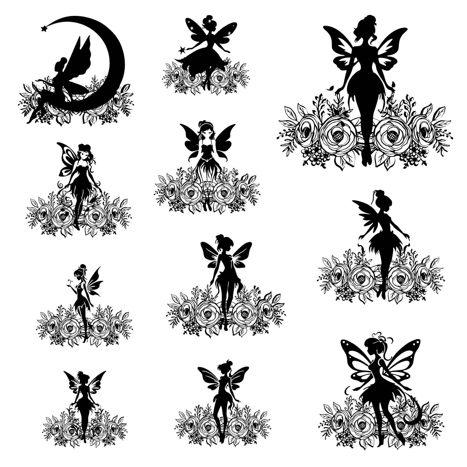 Fairy Svg Bundle, Fairy Clipart , Magical Fairy Vector, Cute Fairy ...