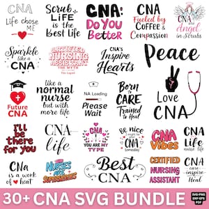 CNA SVG, Certified Nursing Assistant Svg Png Bundle, Sublimation Digital Download, Cna Appreciation Gift Svg, cut,  CNA Life Cricut Cut File