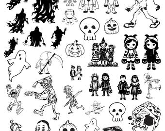 Horror Svg Bundle, Horror Clipart For Cricut, Halloween silhouette, Halloween Vector, Horror Decal, Horror Cut Files.