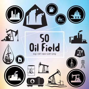 Oilfield Svg Bundle, Oil Pump Clipart For Cricut, Oilfield Svg, Oilfield Silhouette, Oilfield Cut Files, Oilfield Decal, Oilfield Vector.