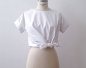 Bardot Fresh Cotton Crop Top in White