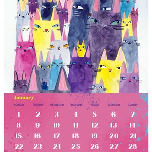 Printable 2024 calendar - cat calendar - downloadable printable DIY