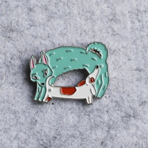 Sniffing dogs -  enamel pin badge