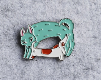 Sniffing dogs -  enamel pin badge