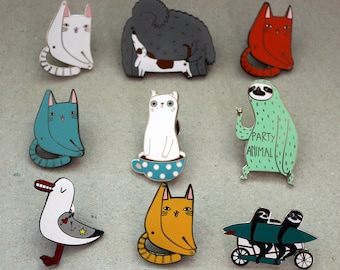 Discounted defective cat enamel pins