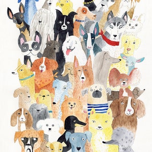 Dog print - lots of dog breed A3 print