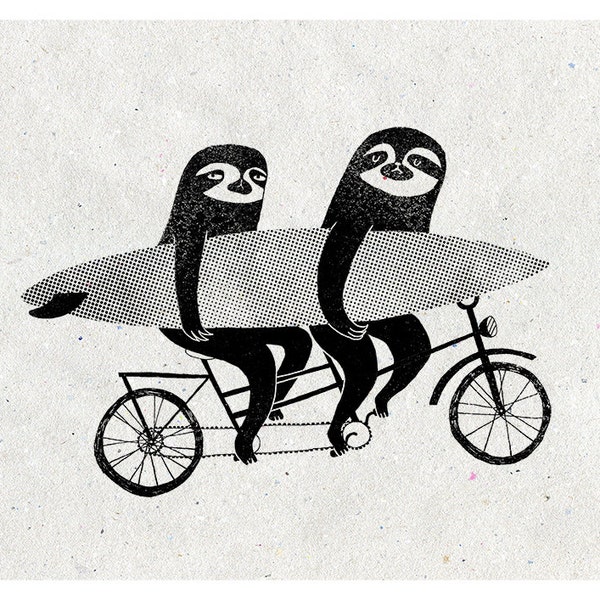 Tandem Sloth A3 print