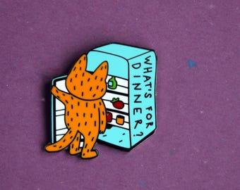 What's for dinner enamel pin badge